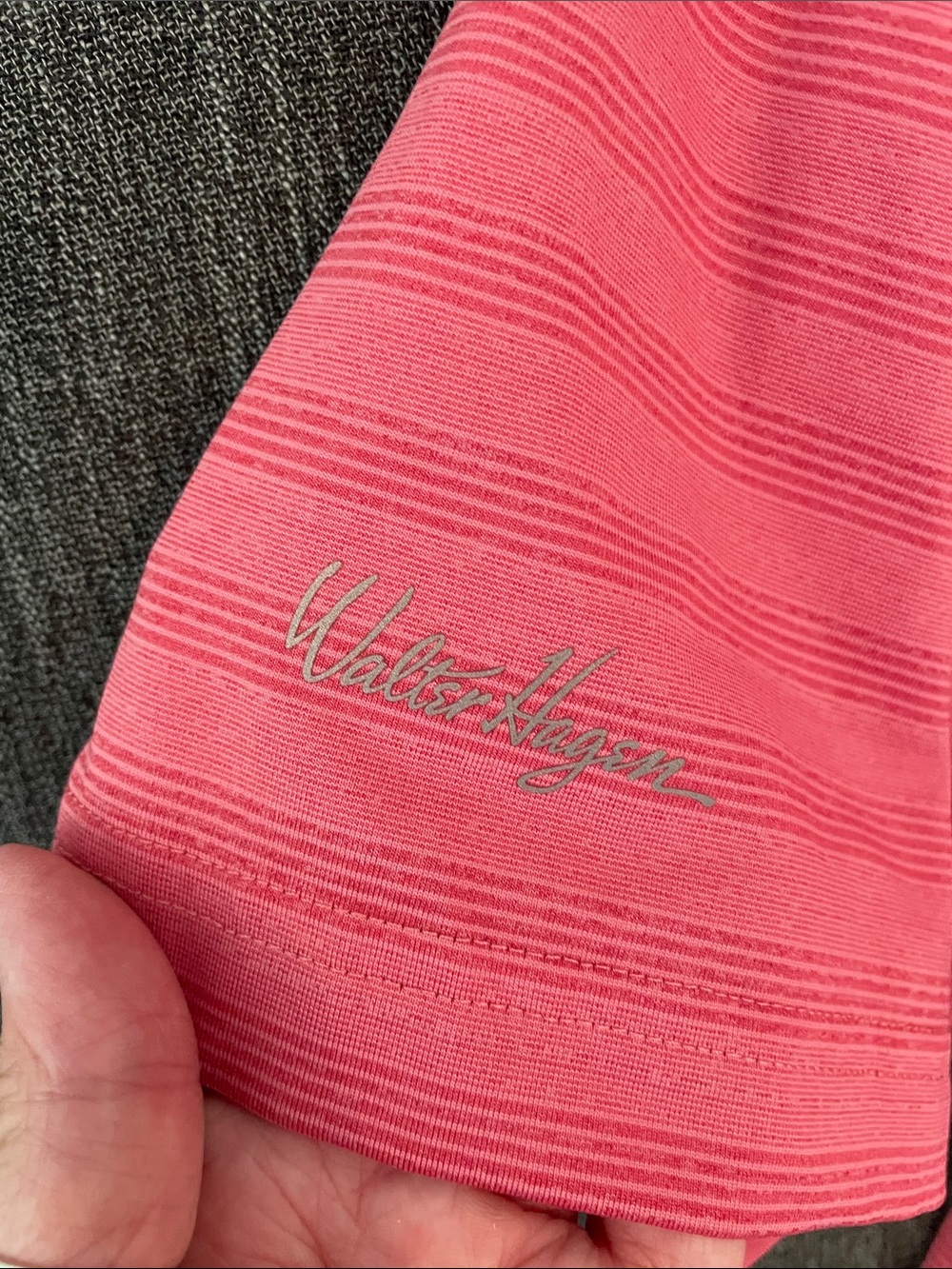 Walter Hagen Pink Striped Men's Polo Shirt - Picture 7 of 7